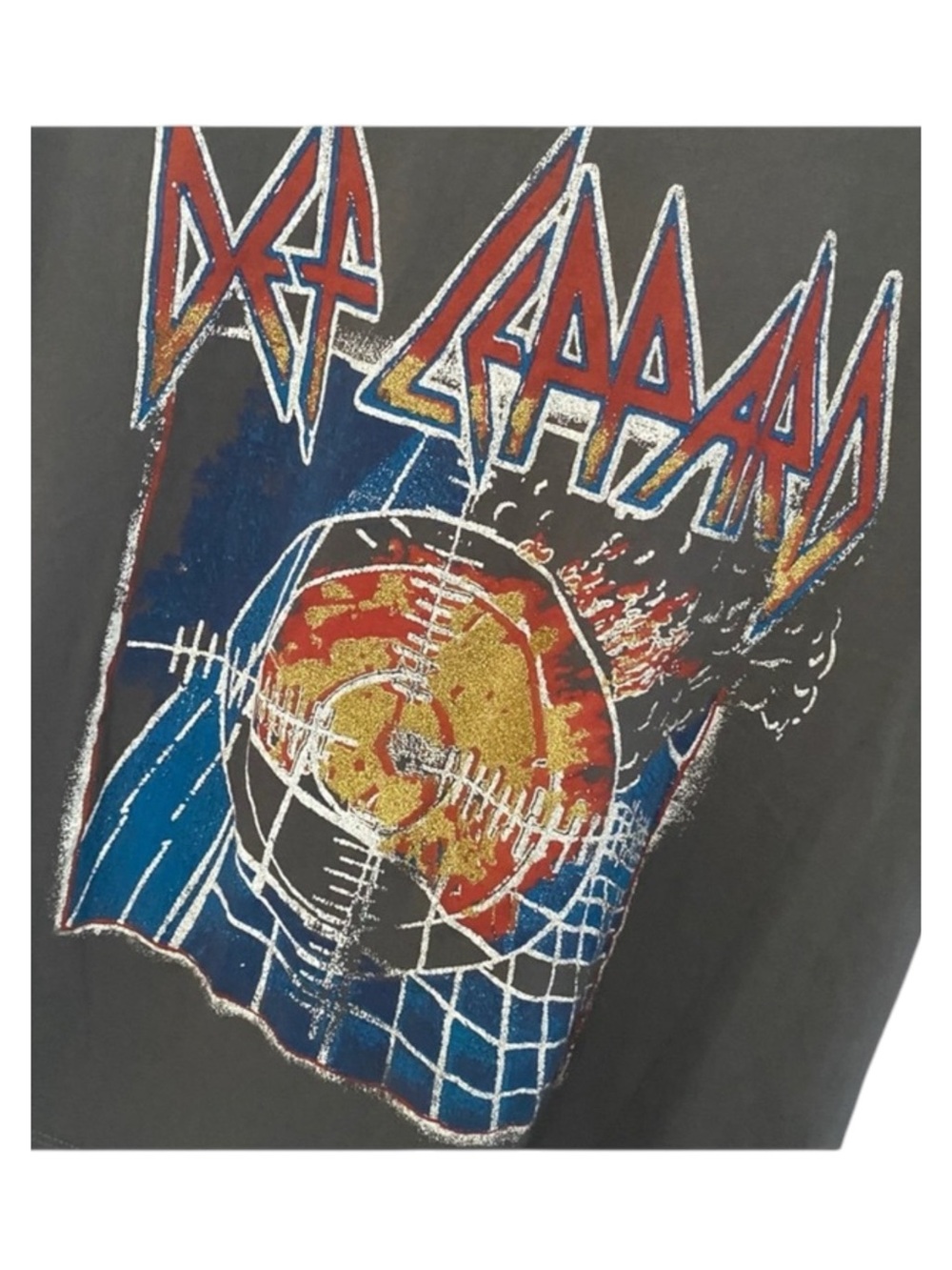 new Daydreamer 𓇽 Def Leppard Pyromania Raglan Rock Band Tee Shirt 𓇽 Graphite S - Picture 9 of 16